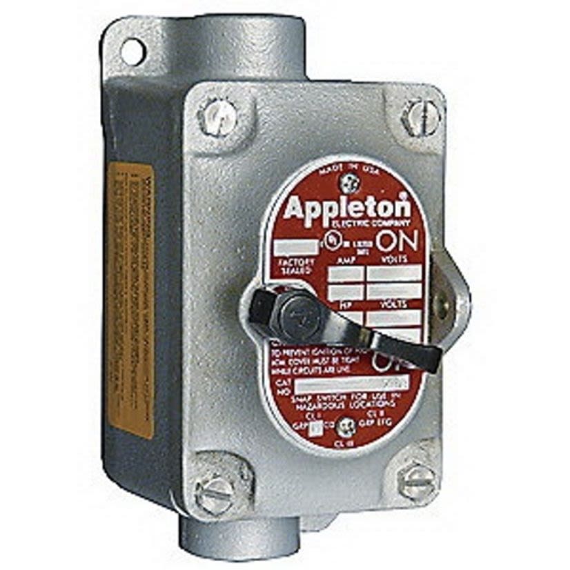 Appleton Contender EDSC2140 1-Gang Feed-Through Tumbler Switch Control Station, 120/277 V AC, 20 A, NEMA 3/7CD/9EFG NEMA Rating